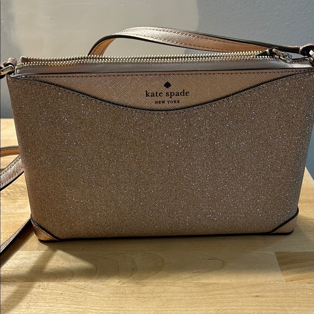 Kate Spade Rose Gold Glitter Crossbody Evening Bag-NWOT